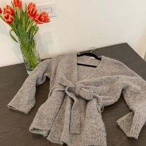 Madewell gray wrap wool cardigan